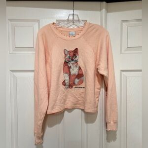 Women's Peach Cat Graphic Top